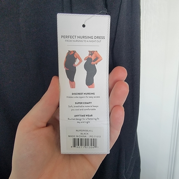 Belly Bandit size large maternity or nursing dress midi style with zipper sides - Picture 3 of 7